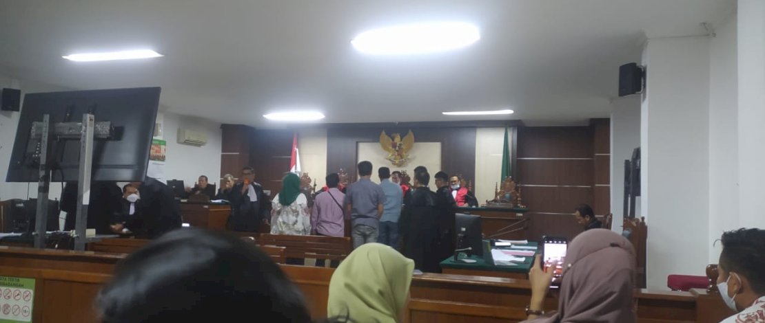 Suasana sidang kasus suap eks auditor Badan Pemeriksa Keuangan (BPK) Sulsel kembali digelar di Pengadilan Tipikor Makassar, Selasa, 7 Februari 2023.