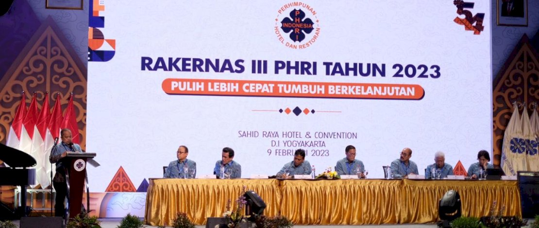 BPP PHRI menggelar Rakernas III Tahun 2023, di Hotel Sahid Jaya Yogyakarta, Kamis, 9 Februari 2023. BPP PHRI menggelar Rakernas III Tahun 2023, di Hotel Sahid Jaya Yogyakarta, Kamis, 9 Februari 2023.