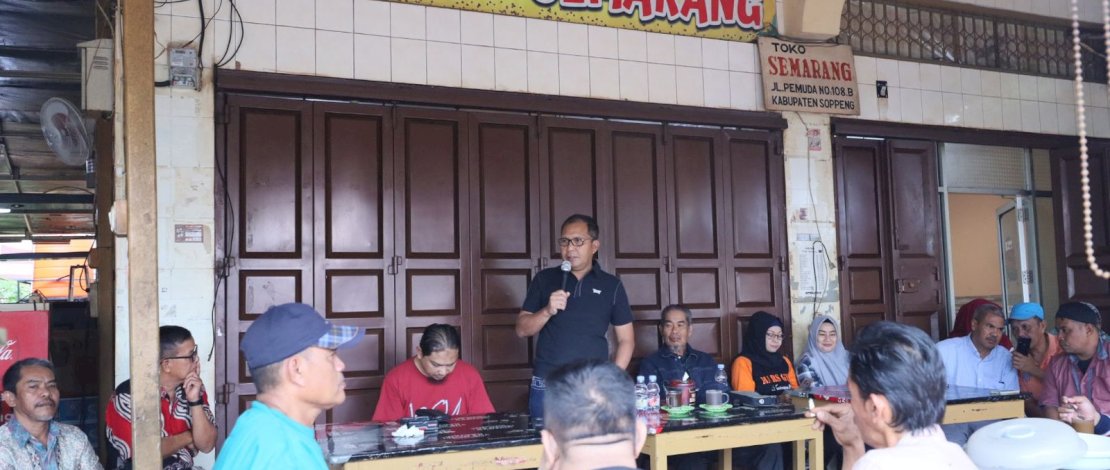 Sambangi Kab Soppeng, Danny Pomanto Diskusi Pangan dengan Petani hingga Ojol di Warkop