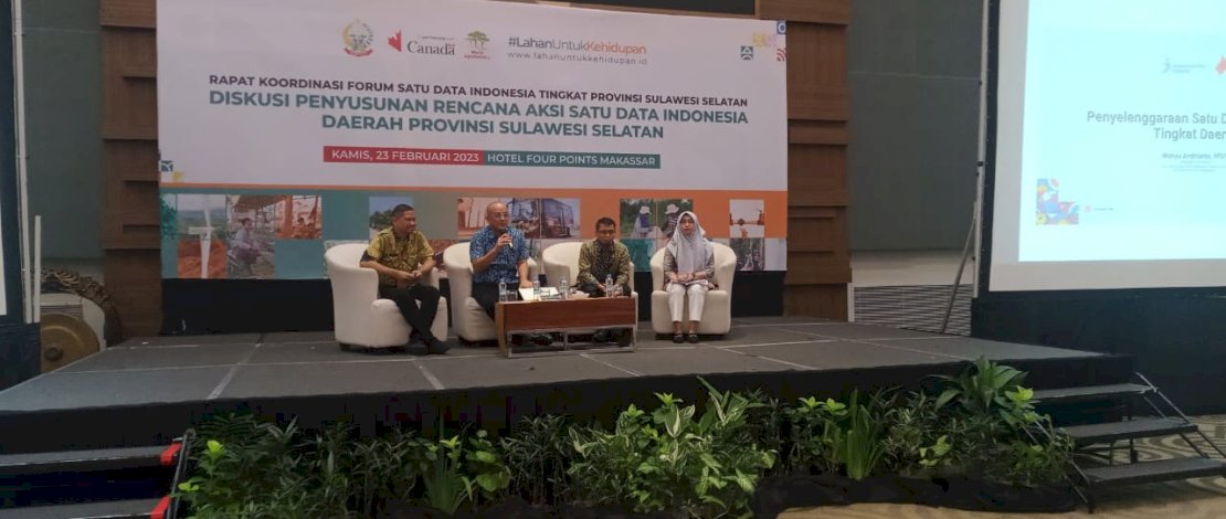 Rapat Koordinasi Forum Satu Data Indonesia Tingkat Provinsi Sulsel, yg dilaksanakan Bapelitbangda Sulsel dan ICRAF Indonesia, di Hotel Four Point Makassar, Kamis, 23 Februari 2023.