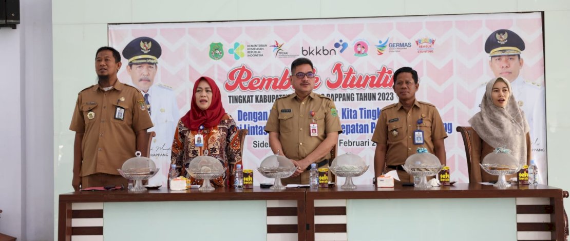 Rembuk Stunting yang dilaksanakan Pemkab Sidrap, di Aula SKPD Gabungan Perkantoran Pemkab Sidrap, kemarin, Selasa, 28 Februari 2023.
