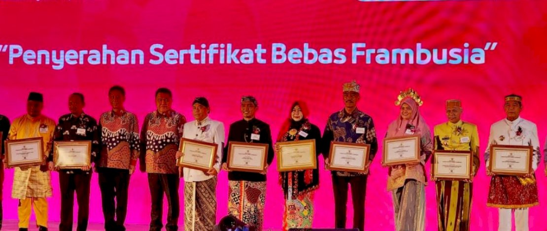 Wabup Hj Suhartina Bohari Terima Penghargaan Sertifikat Bebas Frambusia Untuk Kabupaten Maros dari Kemenkes RI