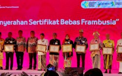 Wabup Hj Suhartina Bohari Terima Penghargaan Sertifikat Bebas Frambusia Untuk Kabupaten Maros dari Kemenkes RI