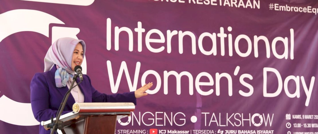 Wakil Wali Kota Makassar, Fatmawati Rusdi membuka resmi peringatan Hari Perempuan Internasional atau International Women's Day (IWD) 2023, di Lorong Sidney, Kecamatan Panakukkang, Kamis (9/03/2023).