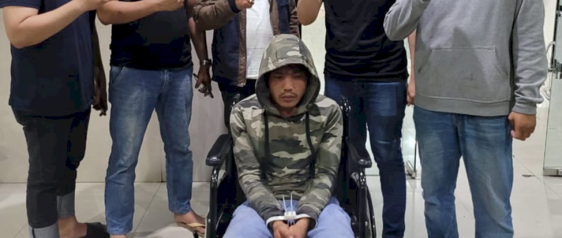 Jambret bernama Hendrik setelah ditembak oleh polisi.