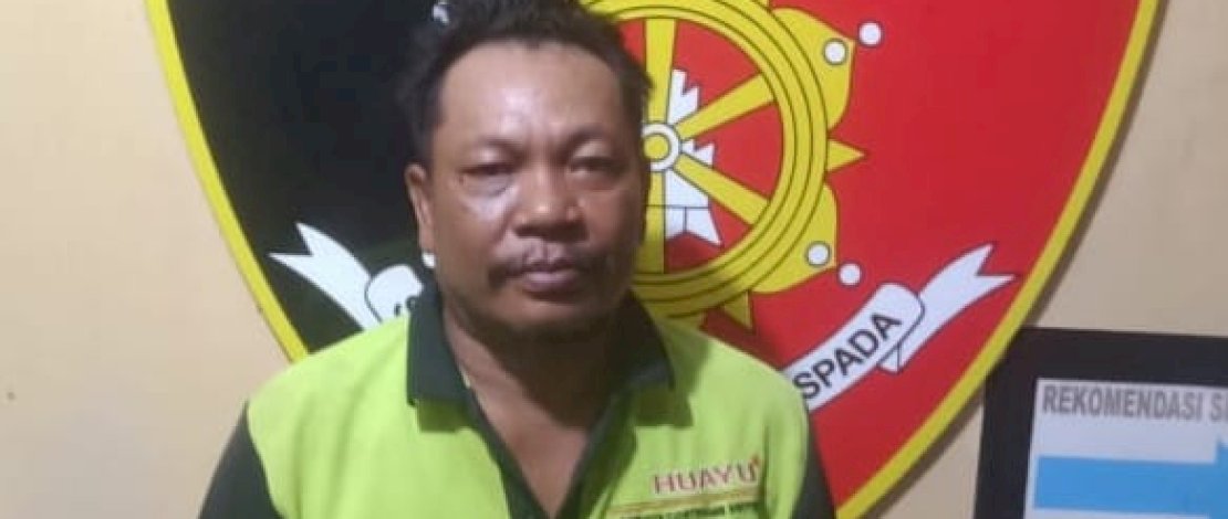 Salah satu pelaku pencurian besi tower.