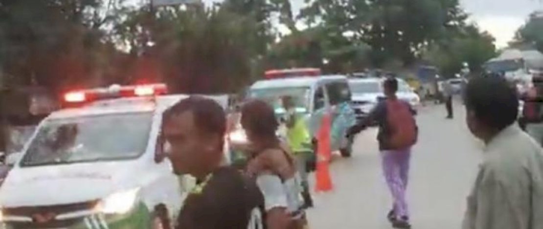 Mobil jenazah yang mengantarkan&nbsp;Syabda dan ibunya ke rumah duka di&nbsp;Sragen, Jawa Tengah, tiba sekitar pukul 17.00 WIB, sore tadi.