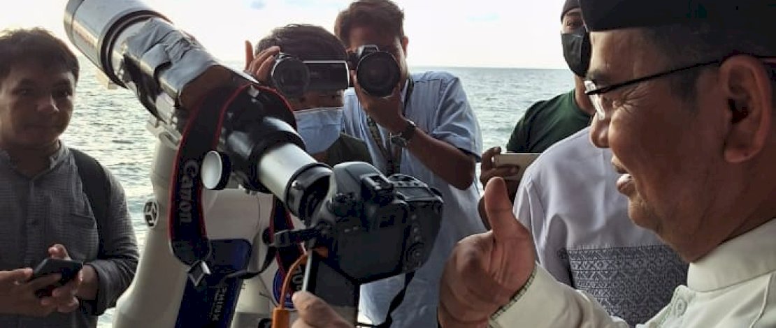 Kanwil Kementerian Agama (Kemenag) Provinsi Sulsel, melakukan pemantauan rukyatul hilal, di Hotel Pantai Wisata Galesong, Kabupaten Takalar, Rabu, 22 Maret 2023.