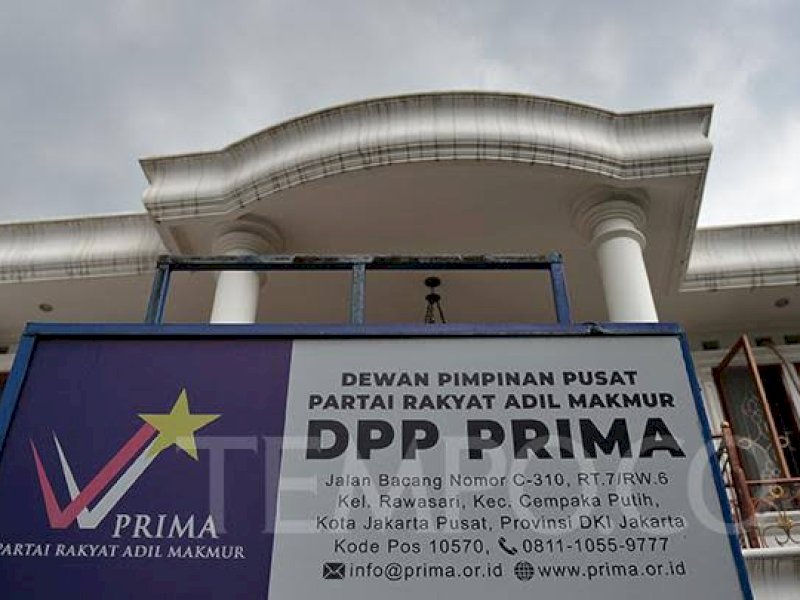 Nasib Partai PRIMA Diputuskan Pekan Ketiga Bulan Depan