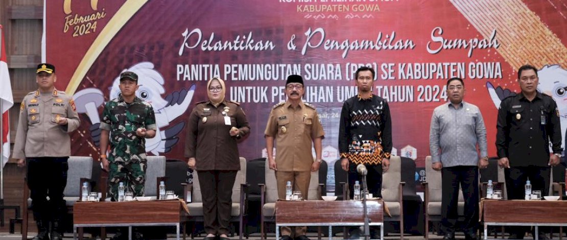 KPU Lantik Anggota PPS, Wabup Gowa: Siap Sukseskan Pemilu 