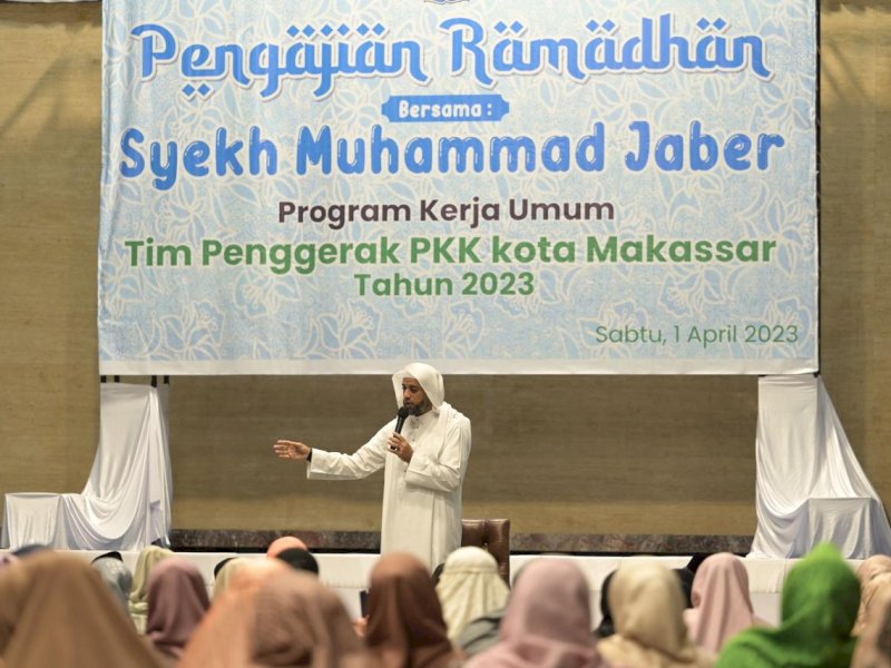 Perkuat Imtaq, TP PKK Kota Makassar Gelar Pengajian Ramadan bersama Syekh Muhammad Jaber