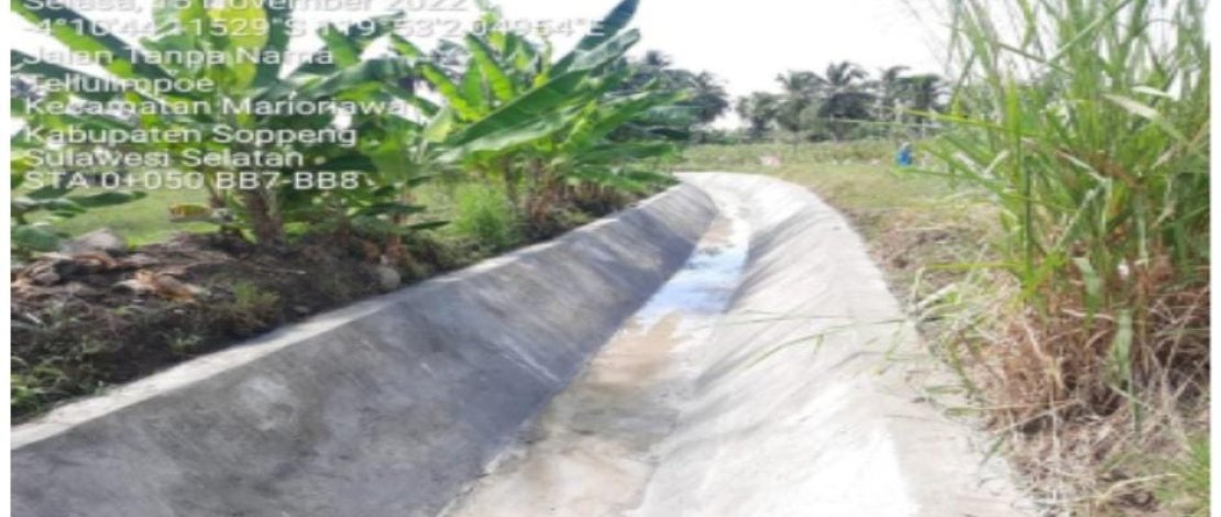 Daerah Irigasi Salobunne di Kecamatan Mario Riawa, Kabupaten Soppeng.