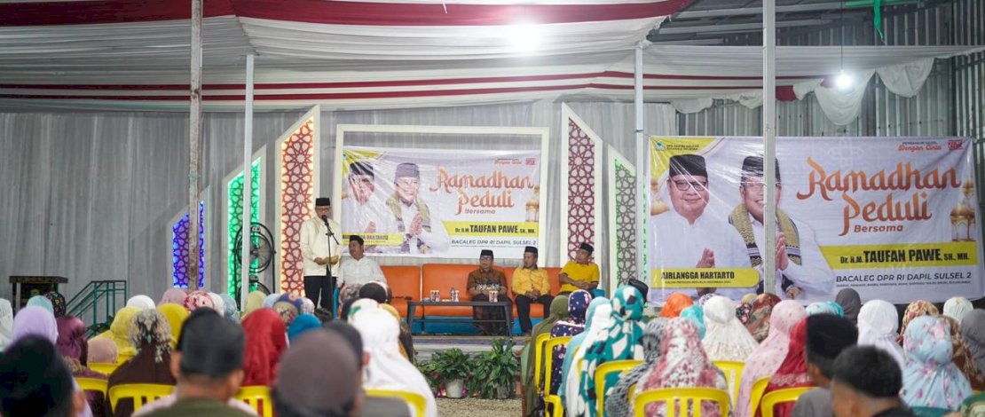 Safari Ramadan, Taufan Pawe Sosialisasikan Airlangga Hartarto Calon Presiden di Barru