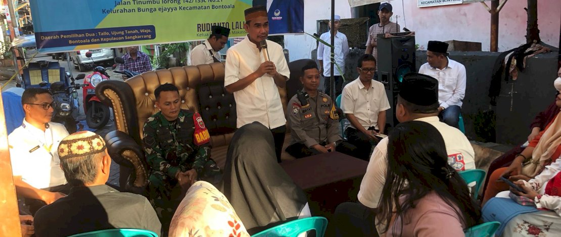 Ketua DPRD Makassar, Rudianto Lallo, kembali menyerap aspirasi masyarakat Kelurahan Bunga Ejaya, Kecamatan Bontoala, Rabu, 12 April 2023.