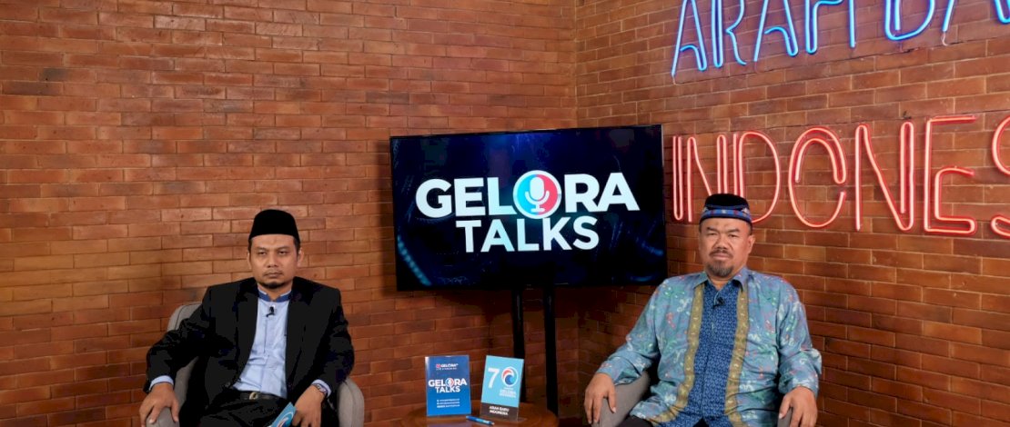 KH Musyafa Ahmad Rahim, Ketua Bidang Kaderisasi DPN Partai Gelombang Rakyat (Gelora) Indonesia, saat memberikan pengantar Gelora Talks bertajuk Nuzulul Qur'an dan Aktualisasi Nilai-nilai Al-Qur'an, Rabu, 12 April 2023.