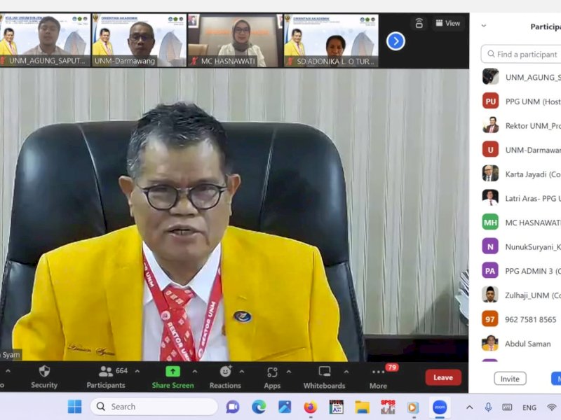 Buka Orientasi PPG Daljab Profesional Rektor UNM Bekali Wawasan Pengembangan Profesionalisme Guru 