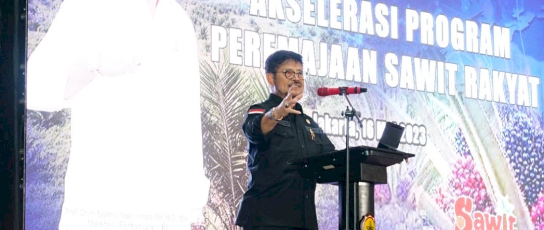 Mentan SYL saat melepas Tim Gugus Tugas Peremajaan Kelapa Sawit di Jakarta, Selasa, 16 Mei 2023.