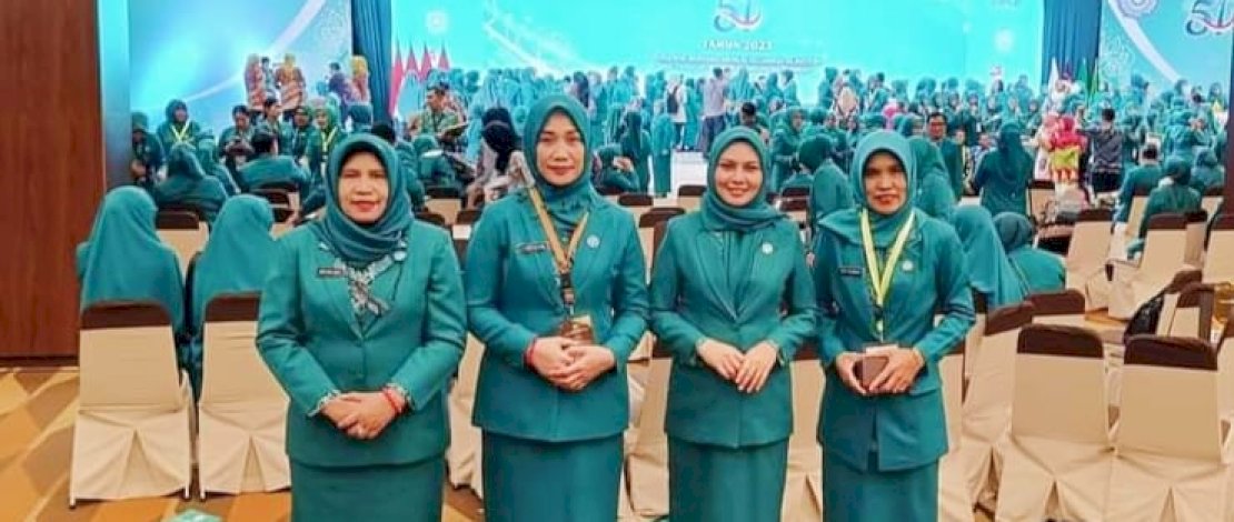 Ketua TP PKK Kepulauan Selayar Andi Dwiyanti Musrifah Basli saat mengikuti kegiatan puncak Hari Kesatuan Gerak (HKG) PKK ke-51 di Medan, Sumatera Utara, Rabu, 17 Mei 2023 lalu