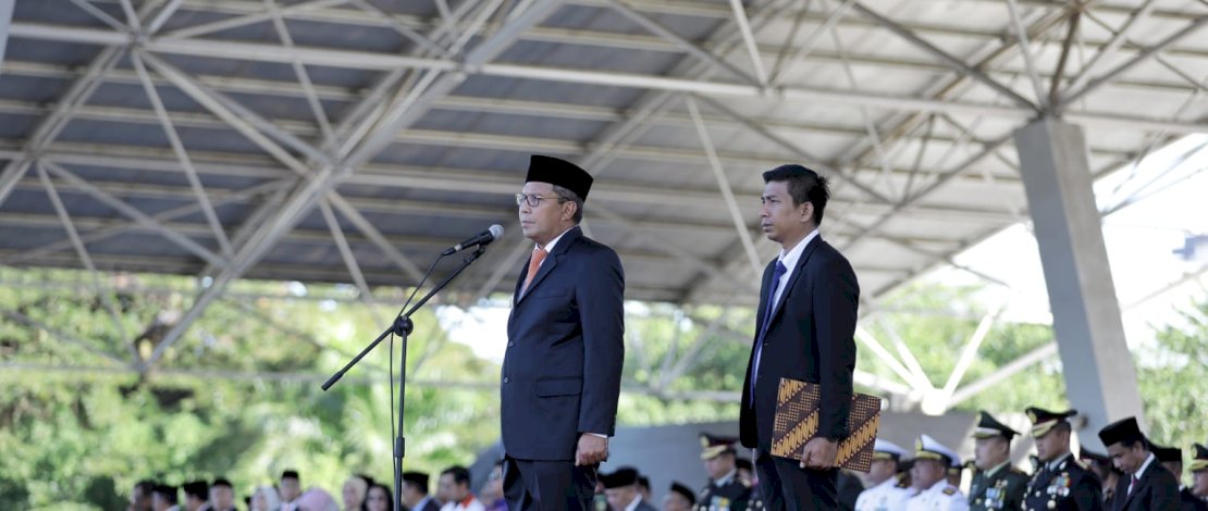 Danny Pomanto menjadi Inspektur Upacara Peringatan Hari Lahir Pancasila, di Lapangan Karebosi, Kamis, 1 Juni 2023.