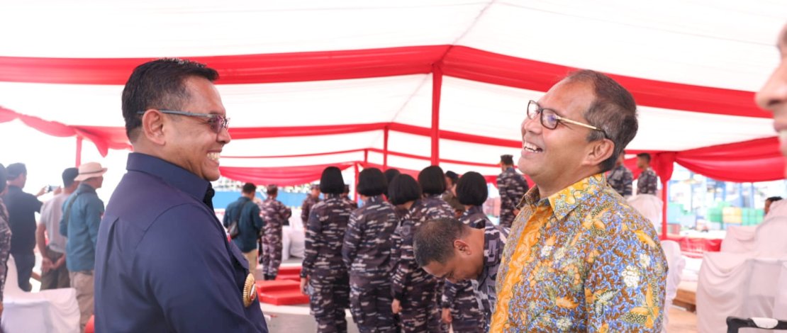 Kepala Staf Angkatan Laut (KSAL) Laksamana TNI Muhammad Ali kembali meninjau lokasi Opening Ceremony Multilateral Naval Exercise Komodo (MNEK) 2023, di Dermaga Pelabuhan Soekarno Hatta, Minggu, 4 Juni 2023.