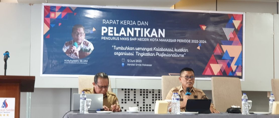Kadis Pendidikan Kota Makassar, Muhyiddin, memberikan keterangan terkait PPDB, Senin, 12 Juni 2023.