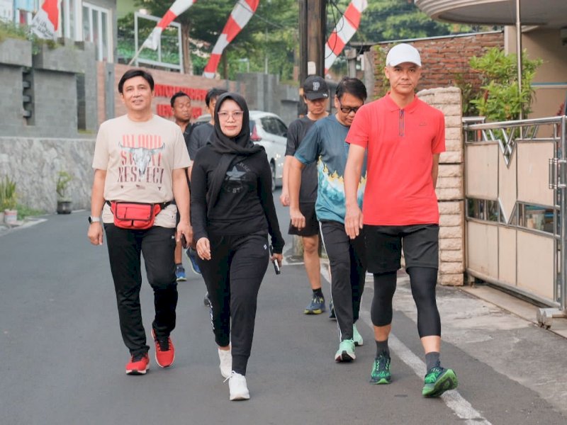 Rombongan Fraksi PDIP DPRD Sulsel Kawal Ganjar Jogging di Semarang