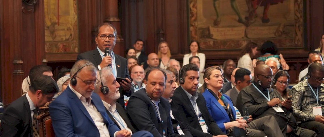 Wali Kota Makassar Moh Ramdhan Pomanto mendapat kehormatan bisa mengikuti Brussel Urban Summit 2023, di Brussels City Hall, Belgia, Senin (12/06/2023).