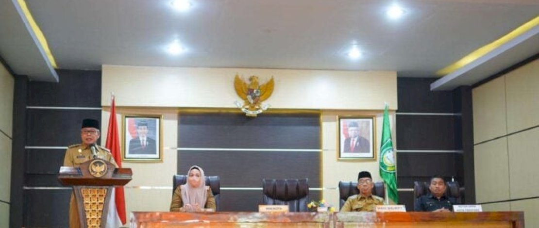 Wali Kota Parepare Taufan Pawe menghadiri dan membuka penyelenggaraan Musrenbang RKPD Kota Parepare Tahun 2024 di Auditorium BJ Habibie, Rumah Jabatan Wali Kota Parepare, Senin 3 April 2023