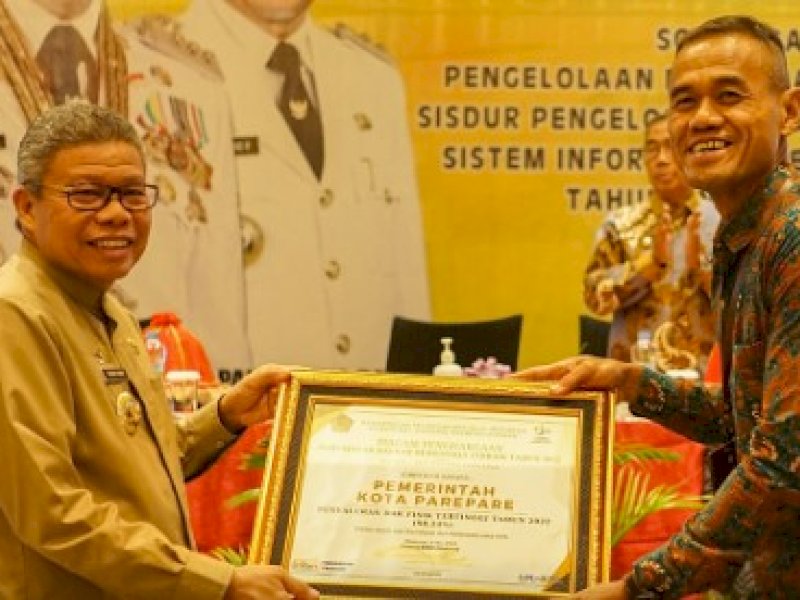 Kemenkeu Beri Penghargaan Pemda Berkinerja Terbaik ke Pemkot Parepare