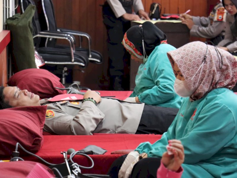 Sambut Hut Bhayangkara, Polres Gowa Gelar Donor Darah