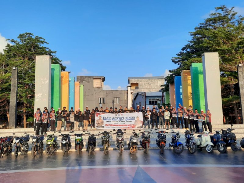 Gelar Safety Riding, Satlantas Polres Selayar Libatkan Puluhan Komunitas Motor