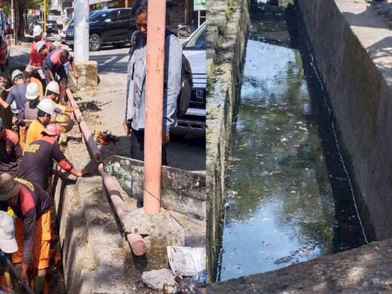 Satgas Panakkukang ‘Obok-Obok’ Drainase Jalan Pengayoman