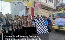 Camat Panakkukang Dampingi Walikota Makassar Pelepasan & Penyerahan Bantuan Pangan Beras Oleh Perum Bulog