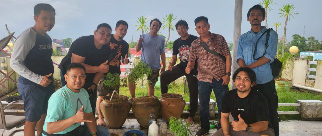 Polisi berhasil menangkap dua pelaku dengan inisial I (39 tahun) dan HN (60 tahun) atas penemuan budidaya ganja di sebuah rumah mewah di Kabupaten Gowa, Sulawesi Selatan (Sulsel).