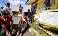 Taufan Pawe Sembelih 4 Hewan Kurban di Kantor DPD Golkar Parepare