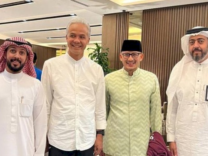 Bertemu Ganjar di Bandara Jeddah, Sandiaga Uno: Insyaallah The Next Presiden