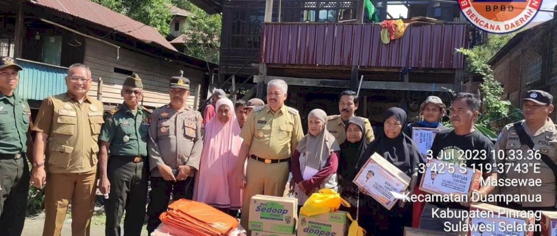 Pemerintah Provinsi Sulsel telah menyalurkan bantuan logistik untuk korban terdampak musibah angin kencang di Kabupaten Pinrang.