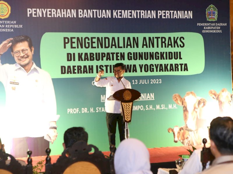 Berhasil Tangani Antraks, Mentan SYL Acungi Jempol Pemkab Gunungkidul
