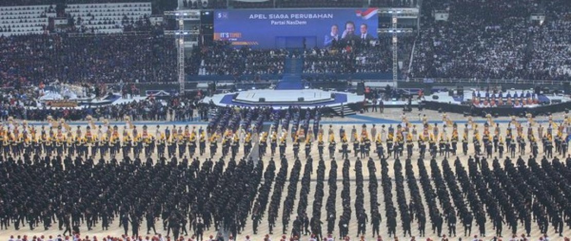 Parade kebudayaan pada pembukaan Apel Siaga Perubahan Partai Nadem di GBK Parade kebudayaan pada pembukaan Apel Siaga Perubahan Partai Nadem di GBK