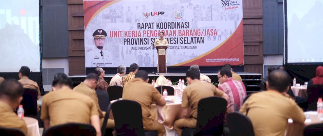 Rapat Koordinasi (Rakor) Unit Kerja Pengadaan Barang/Jasa Setda Pemprov Sulsel, yang dilaksanakan di Hotel Four Point by Sheraton Makassar, Selasa, 18 Juli 2023. Rapat Koordinasi (Rakor) Unit Kerja Pengadaan Barang/Jasa Setda Pemprov Sulsel, yang dilaksanakan di Hotel Four Point by Sheraton Makassar, Selasa, 18 Juli 2023.