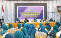 Sekda Mesdiyono - Andi Musrifah Basli Sambut Kedatangan Tim SMEP PKK Sulsel