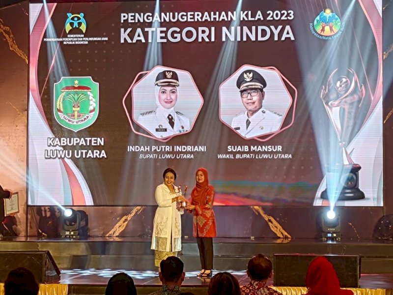 Bupati Luwu Utara Raih Hadiri Malam Penghargaan Kabupaten Layak Anak 