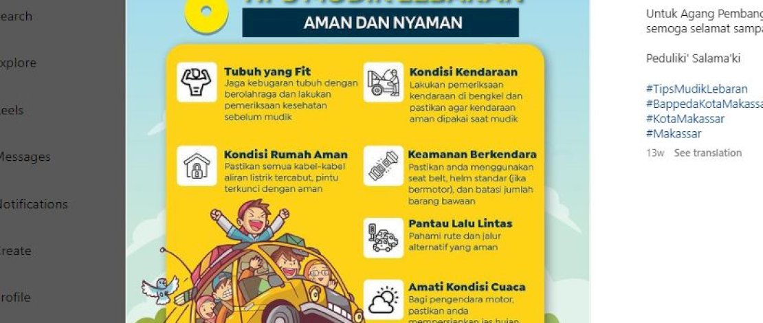 Tips Mudik Aman dan Nyaman Ala Bappeda Kota Makassar