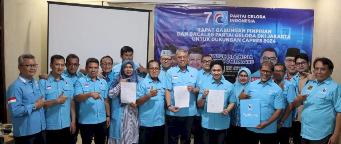 Pimpinan Partai Gelora DKI Jakarta&nbsp;bersama seluruh Bacaleg DPRD DKI Jakarta melaksanakan Rapat Gabungan dalam rangka konsolidasi dan menyatakan dukungan Capres 2024. 