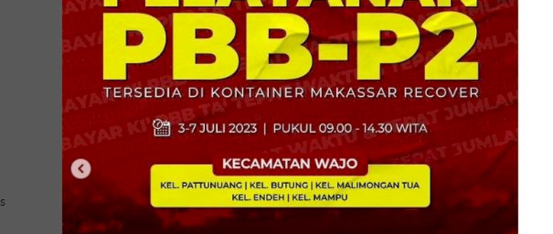 Warga Kecamatan Wajo Kini Bisa Bayar PBB-P2 via Konter, Berikut Lokasinya!