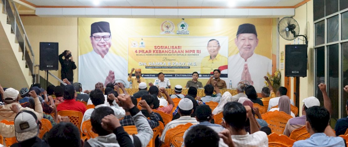 Anggota DPR RI, Hamka B Kady, dalam rangkaian kunjungan kerjanya ke Sulawesi Selatan menggelar Sosialisasi 4 Pilar Kebangsaan di Kota Makassar, Minggu, 23 Juli 2023.