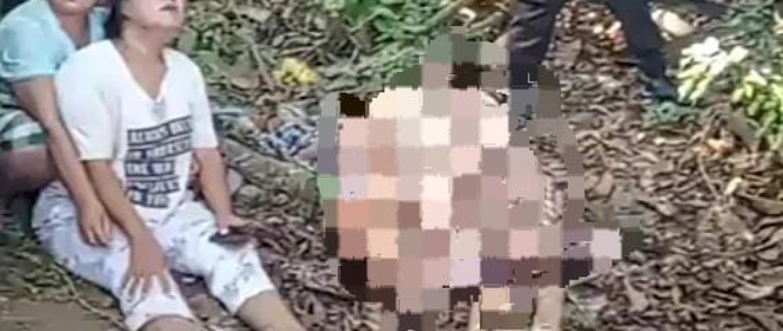 Tangkapan layar video pria terkapar dengan sejumlah luka tebas, di Takalar