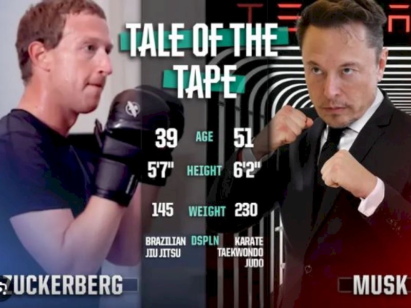 Musk Umumkan Cage Fight dengan Zuckerberg bakal Disiarkan Langsung di Platform X