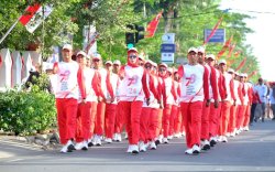 Meriahkan HUT Ke-78 RI,  73 Tim Ramaikan Gerak Jalan SKPD dan Organisasi 
