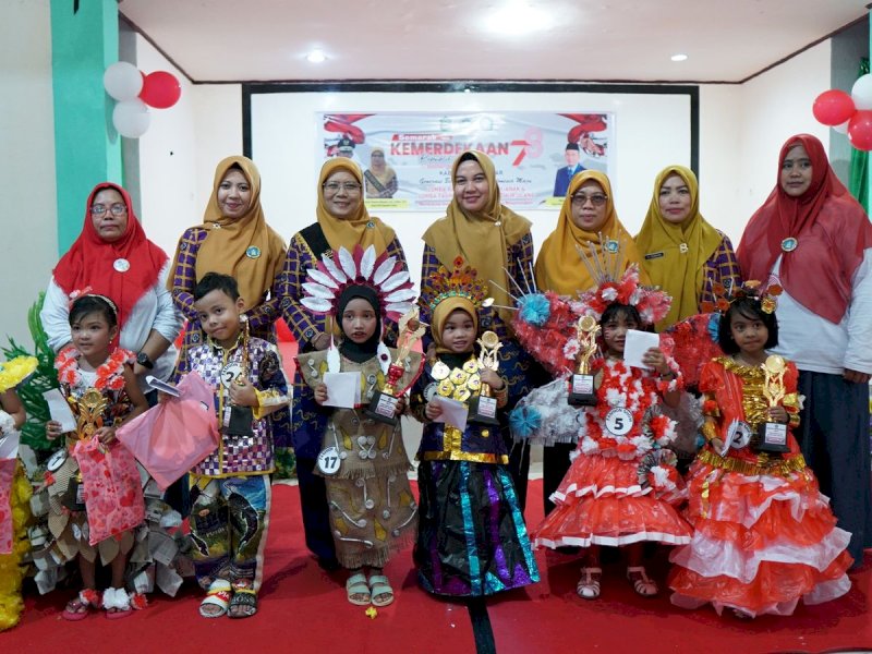 Ratusan Anak PAUD Meriahkan HUT ke-78 RI di Takalar